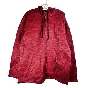 Straight Faded Mens Full Zip Hoodie Red Marled Space Dye Jacket 68148RED XXL NEW